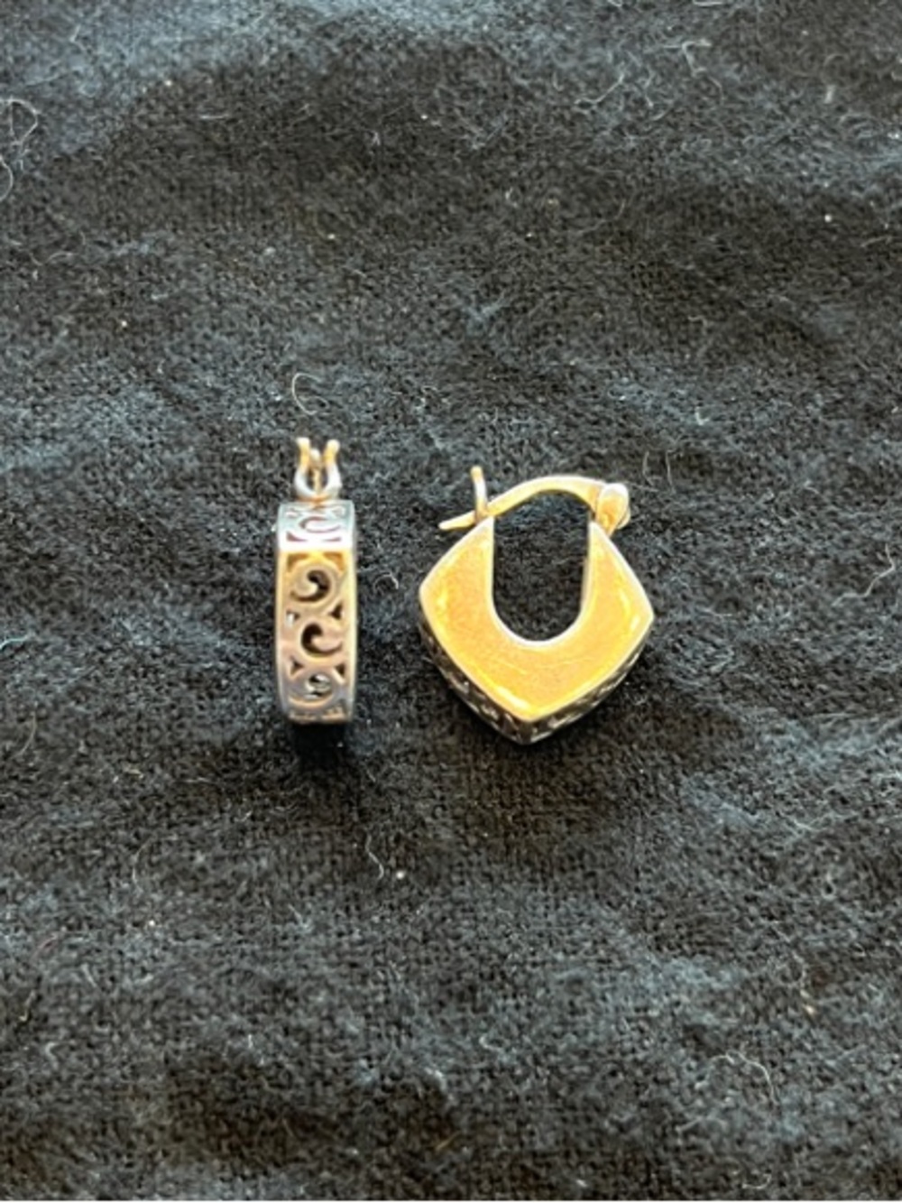Silver Filigree Huggie Earrings